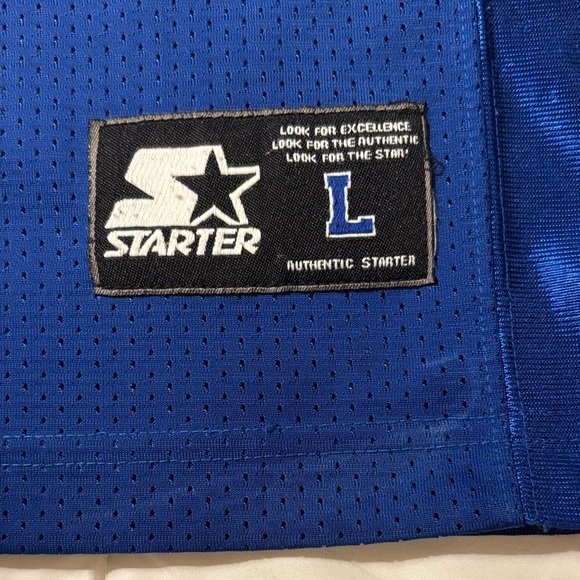 Starter Blue Kansas Jayhawks KU Football Jersey L-14/16 - Picture 2 of 11